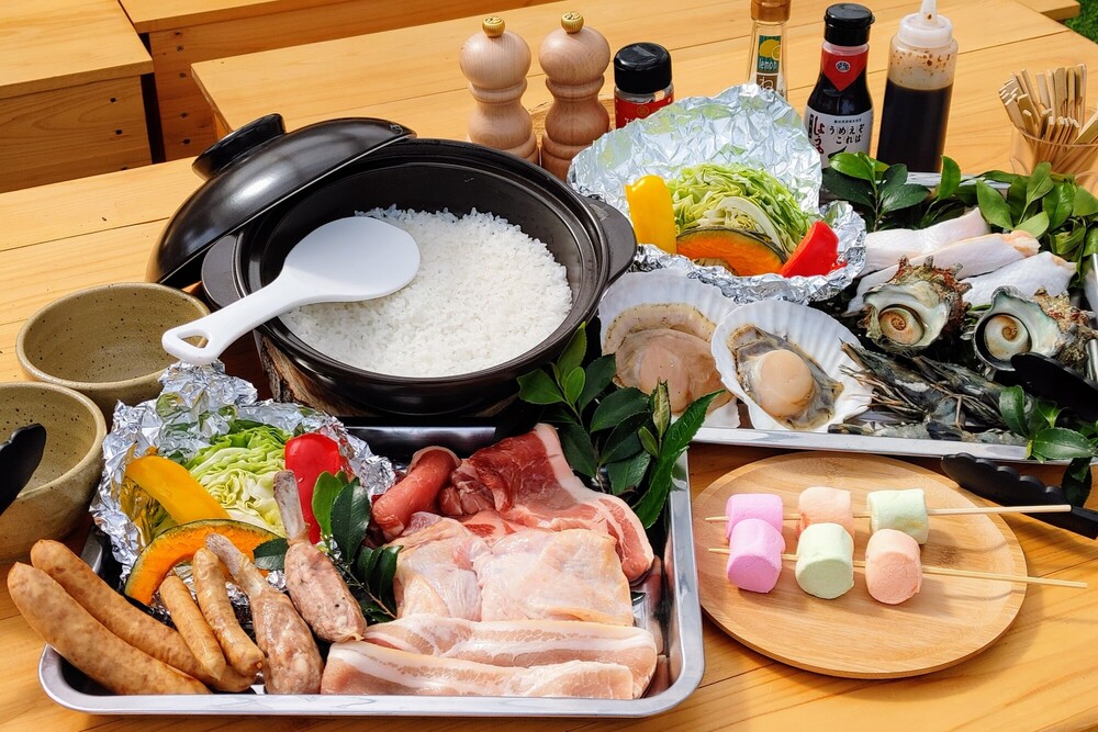 【夕食付】海鮮山鮮BBQ付きのお得プラン～RVパークに泊まろう！